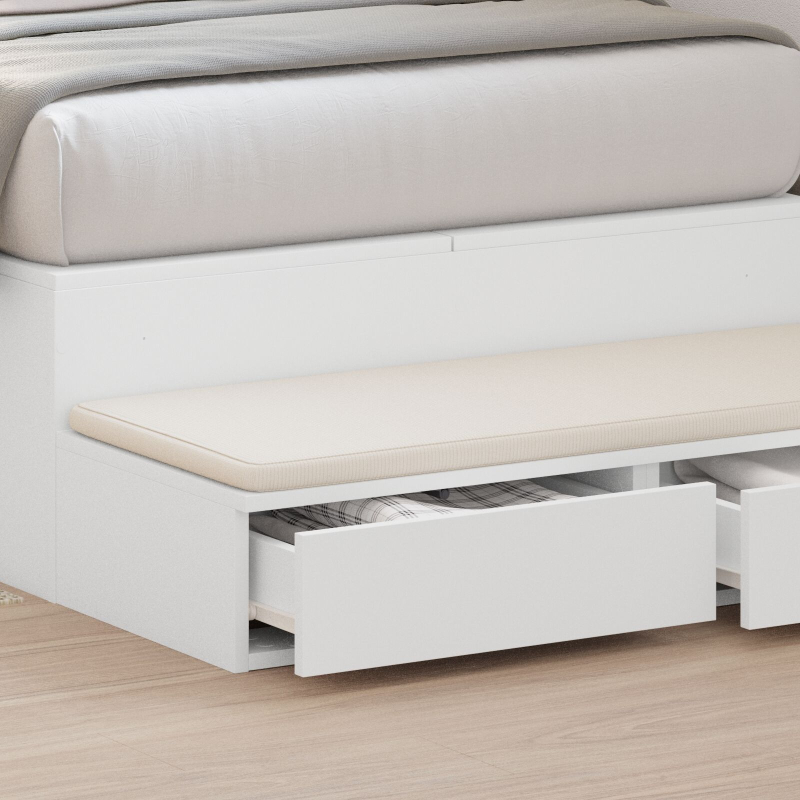 Bett-Schubladen Weiß 100x36,5x16,5 cm aus Holzwerkstoff