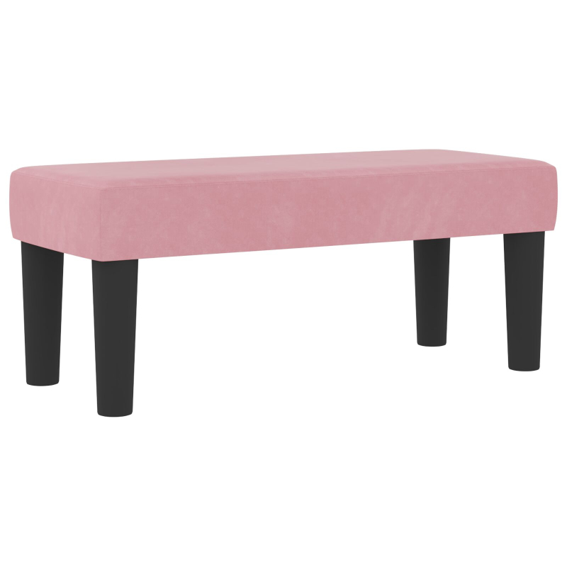 Boxspringbett mit Matratze & Bank Pink 80x200 cm Samt