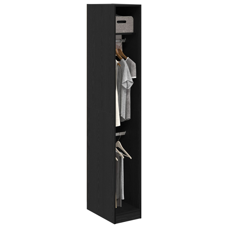 Kleiderschrank Schwarz Eiche 30x50x200 cm Ingenieurholz