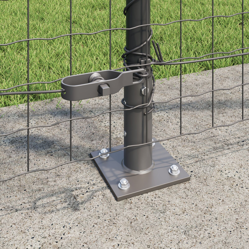 Zaunpfosten Set 26 Teile Grau Beton 3,2 x 3,2 x 78,5 cm
