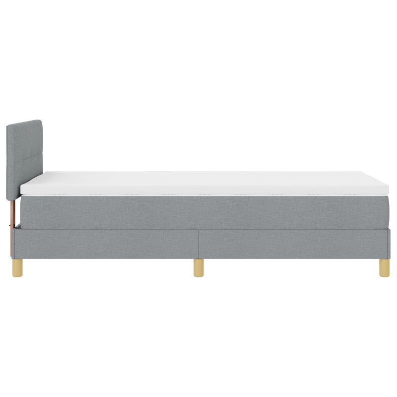Boxspringbett mit Matratze & LED Hellgrau 100x200 cm Stoff