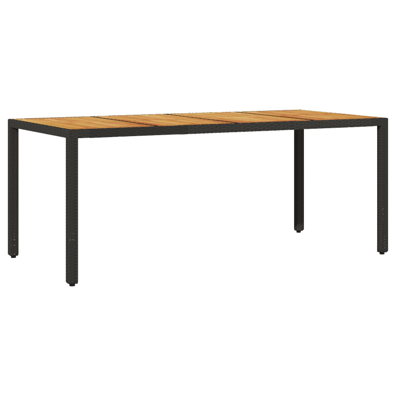 Esstisch Set Set mit 4 Schwarz und cremeweiß Rattan und Stahl