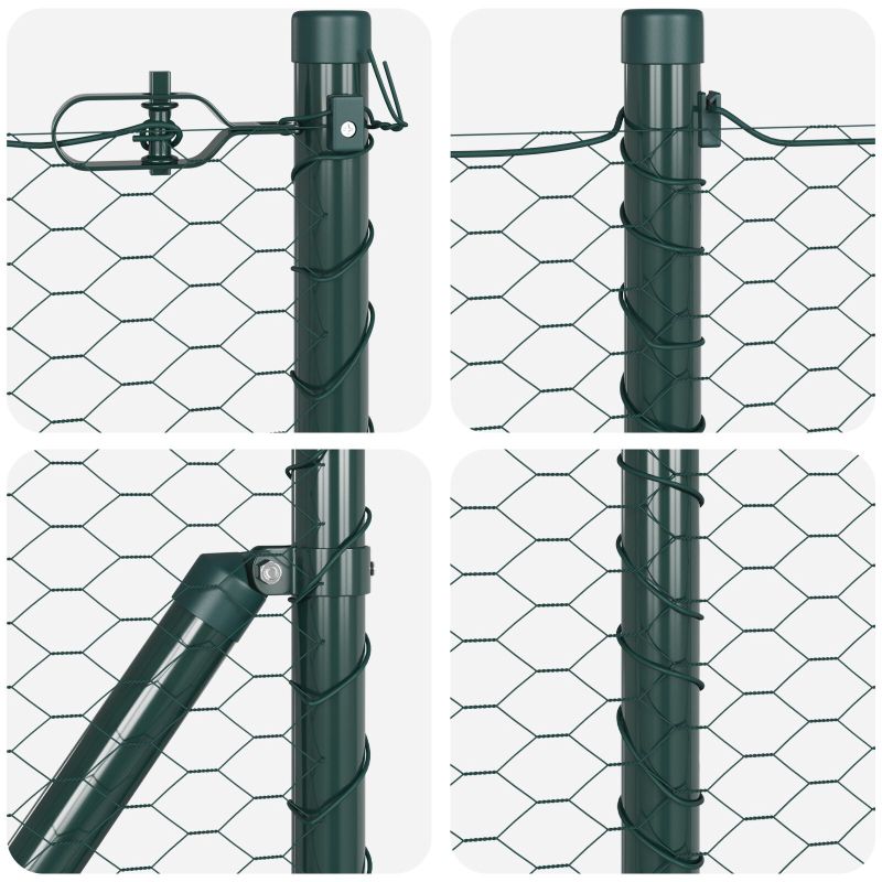 Zaun-Set Set mit 2 Forstgrün Pulverbeschichteter Stahl 25 x 1 m