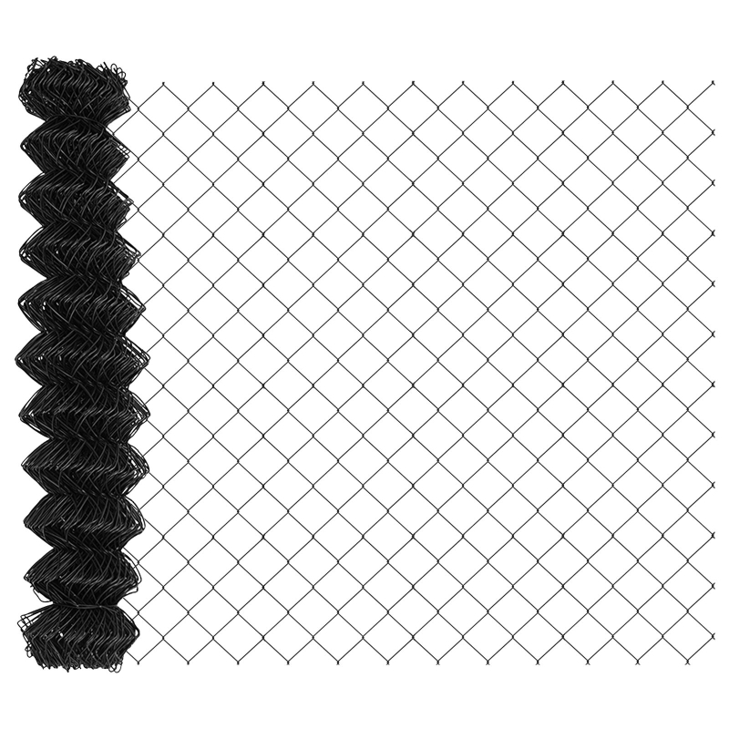 Kettenzaun mit 44 U-Posts Grau 1,2x25 m Stahl