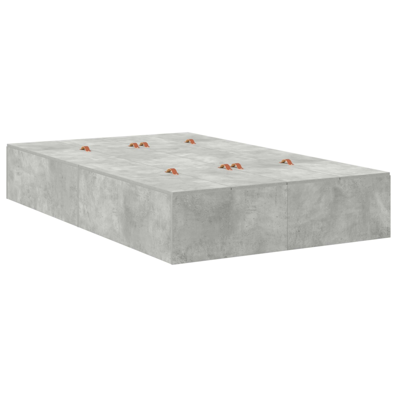 Aufbewahrungsbettgestell Beton Grau 120x190 cm