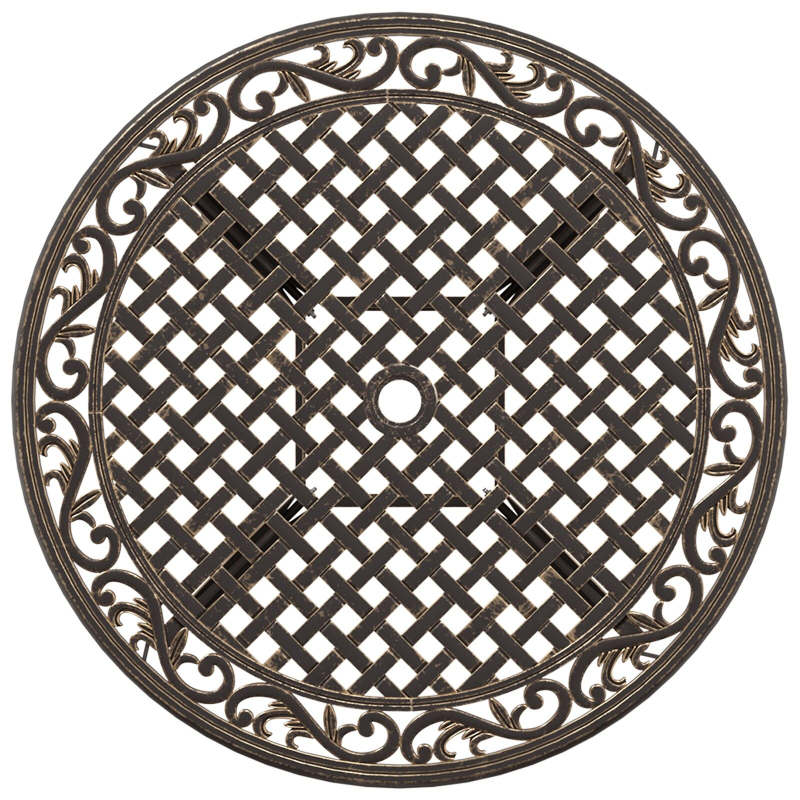 5-teilige Garten-Diningset - Bronze Gusseisen