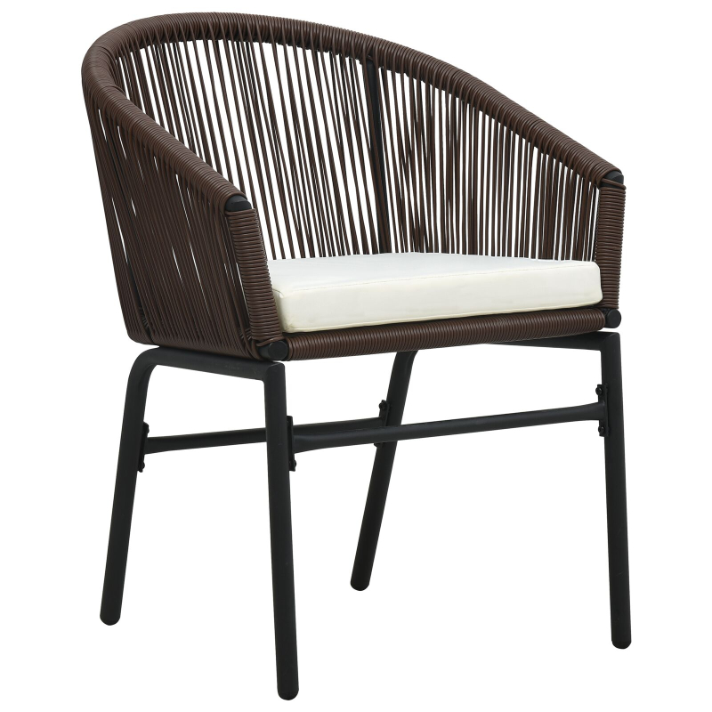 3-teiliges Garten-Essset Braun Poly-Rattan