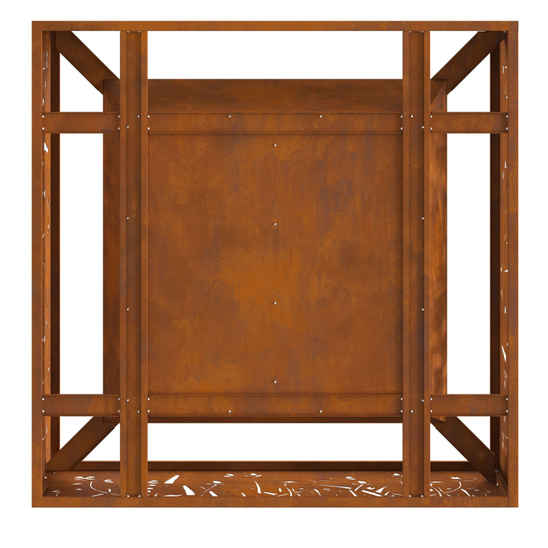 Feuerstelle Quadrat 80x80x30 cm Wetterbeständiger Stahl