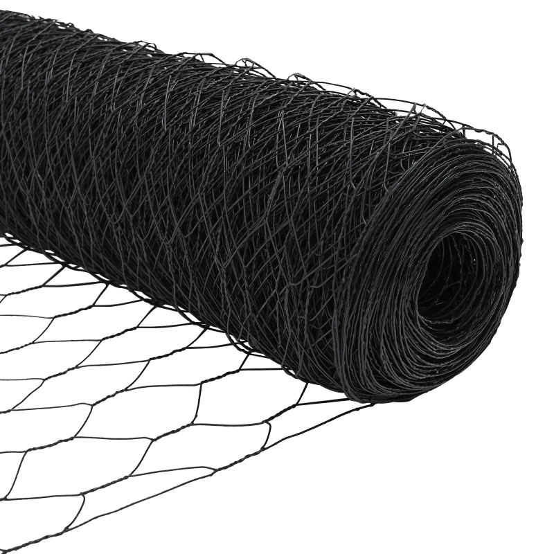 Sechseckiger Gartenzaun Set Set aus 2 Grau Stahl 25 x 0.5m