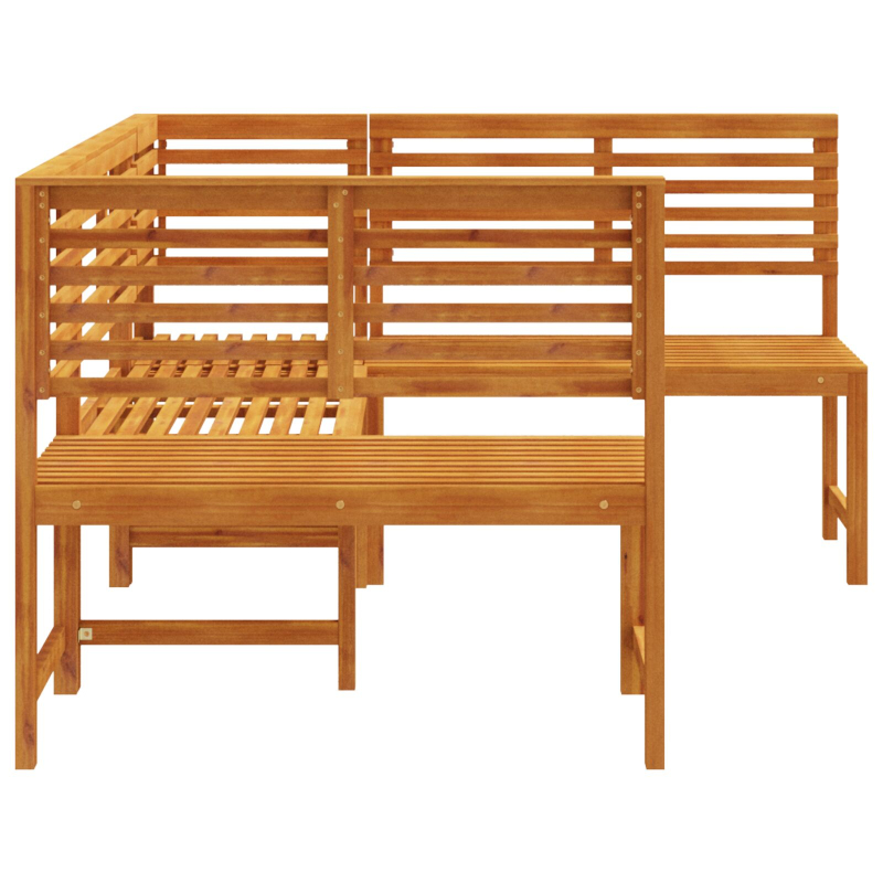 3-teiliges Gartenbank-Set aus solidem Akazienholz