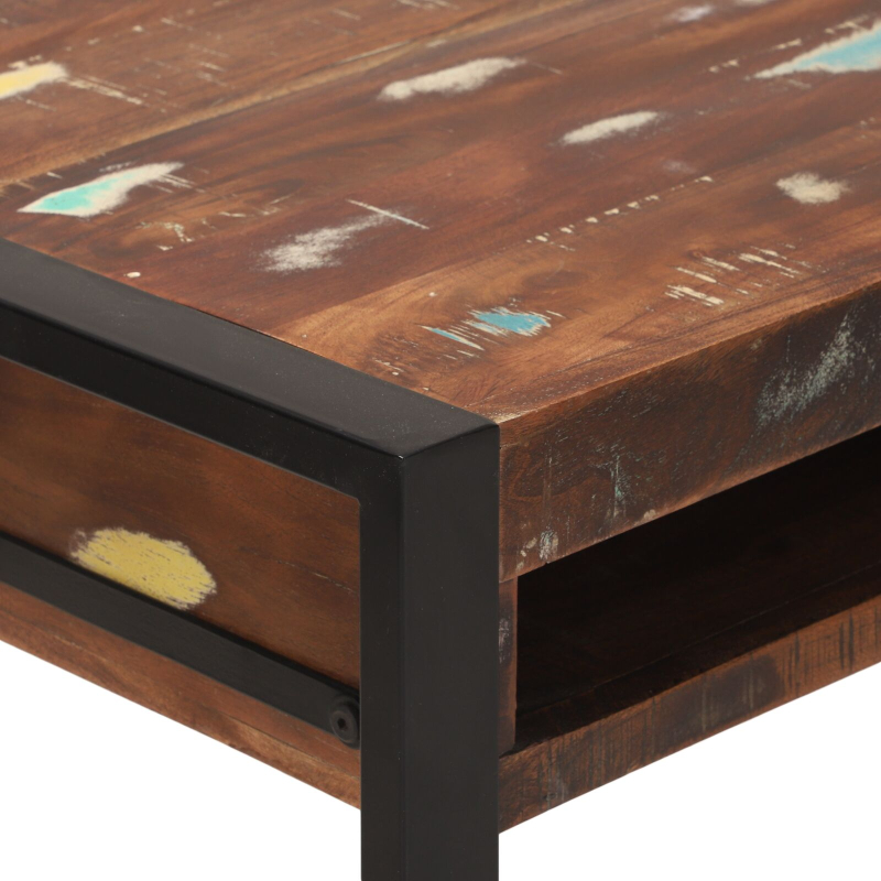 Frisierkommode mit Spiegel Bunt 100x50x75 cm Massivholz Altholz