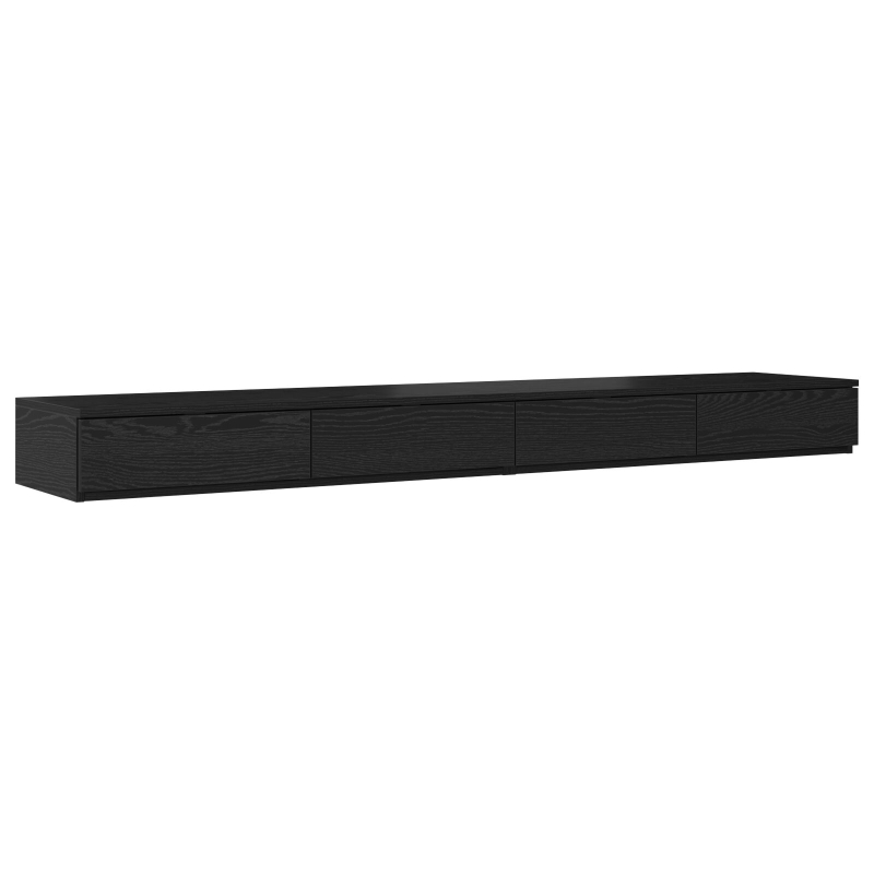 Bett-Schubladen Schwarz 200x36,5x16,5 cm Spanplatte