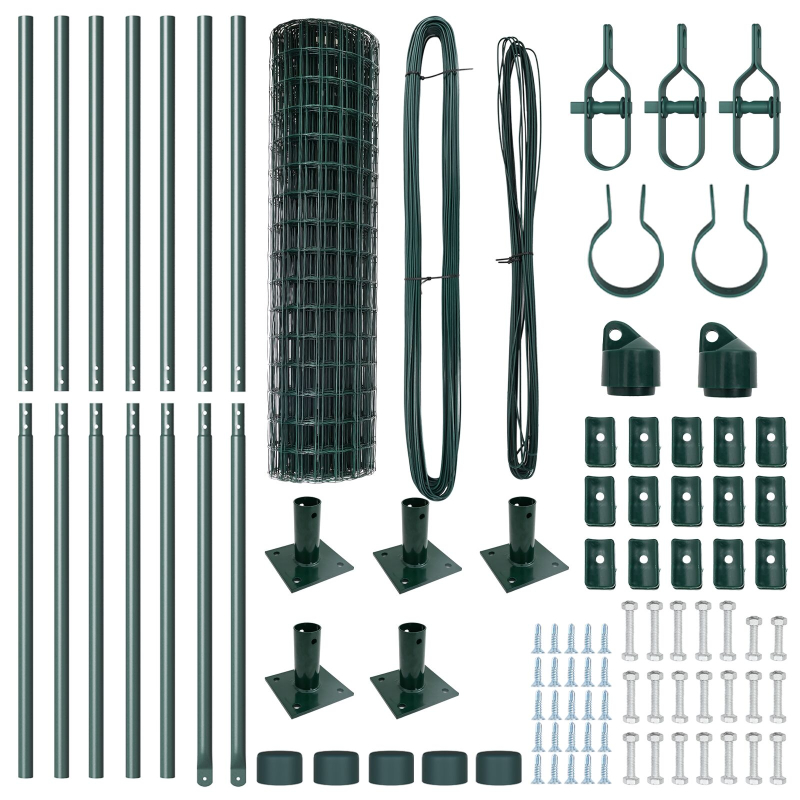 Euro-Zaun Set aus 2 Grün Metall 10 x 1,0 m Langlebig