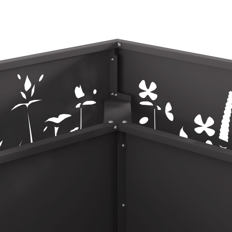 Feuerstelle Quadrat Schwarz 80x80x30 cm Stahl