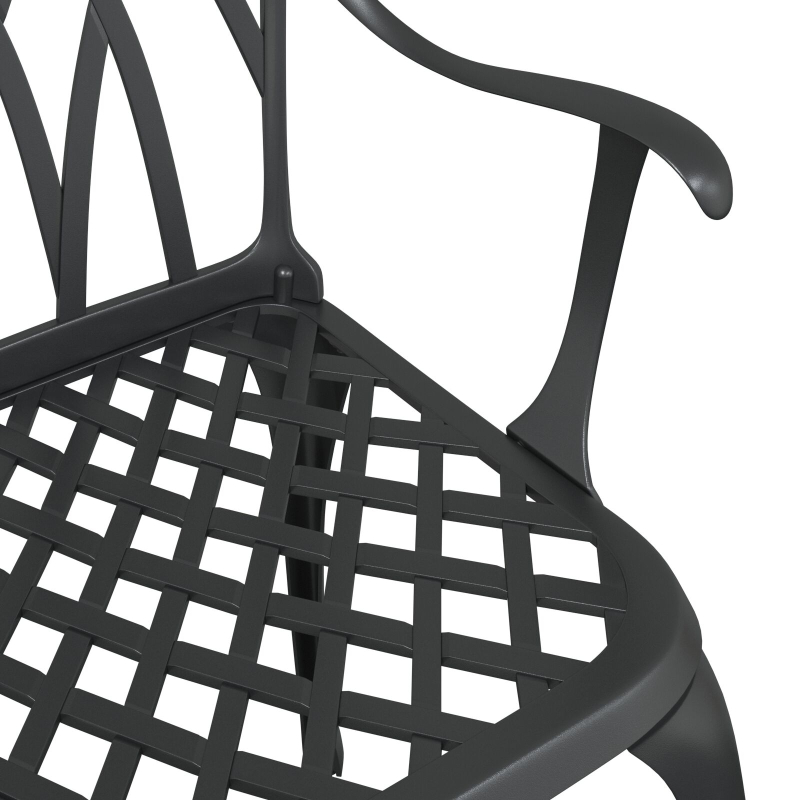 Gartenstühle 2 Stück Schwarz Gussaluminium