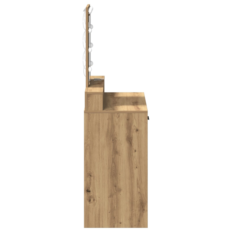 Schminktisch mit LED-Lichtern in Artisan Eiche 79x41x140 cm