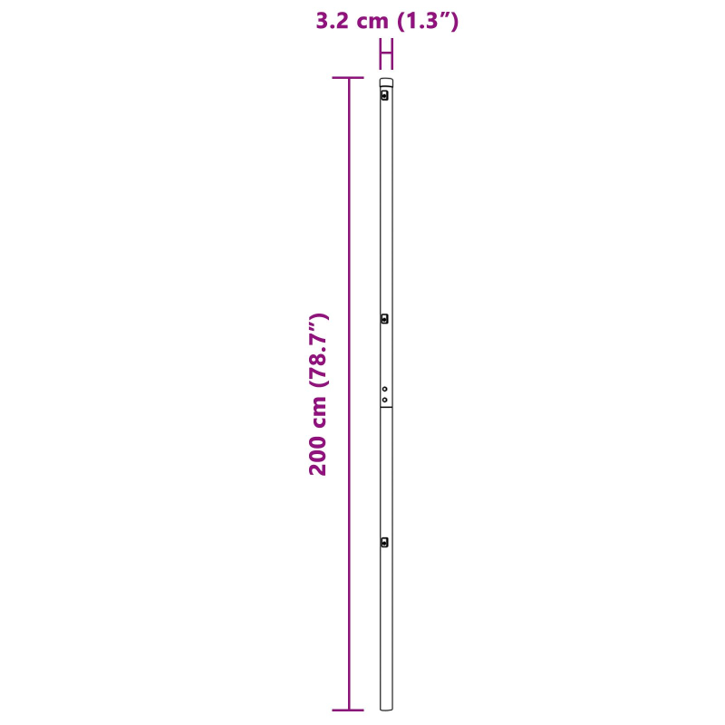 Zaunpfosten 26 Stück Ø32 mm 200 cm Verzinkter Stahl