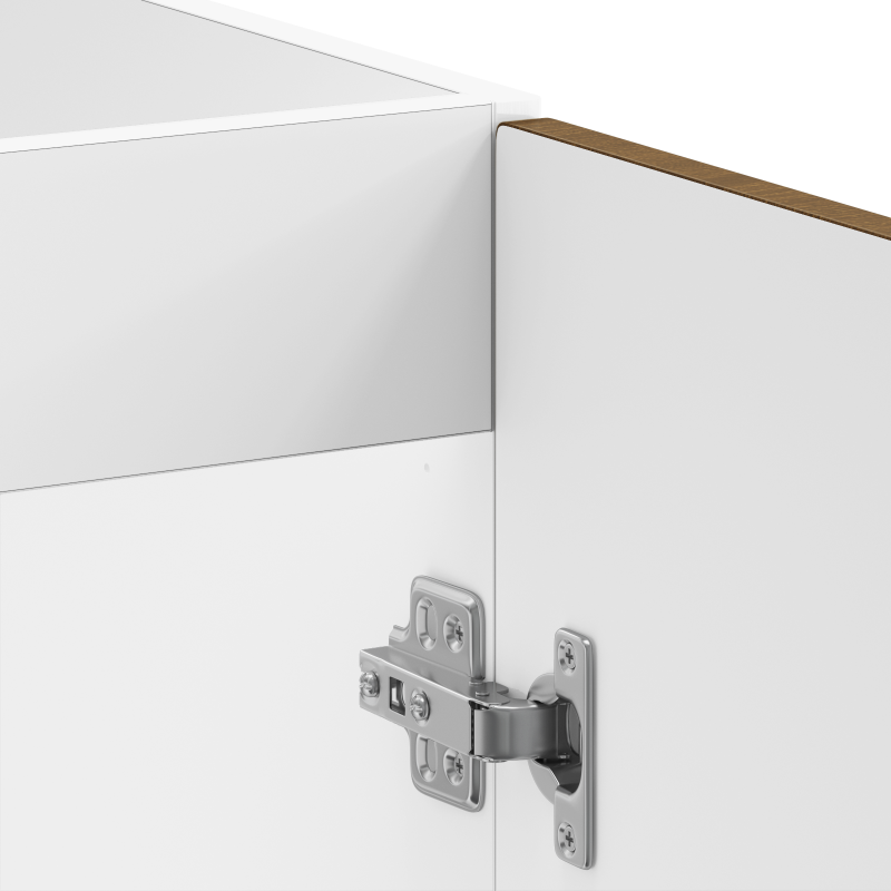 Küchenschrank Kalmar mit Doppelwaschbecken Brauner Eichenholzwerkstoff