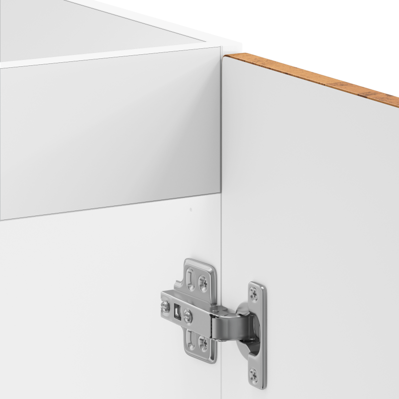 Küchen-Schrank Kalmar mit doppelten Becken aus altem Holz, Holzwerkstoff