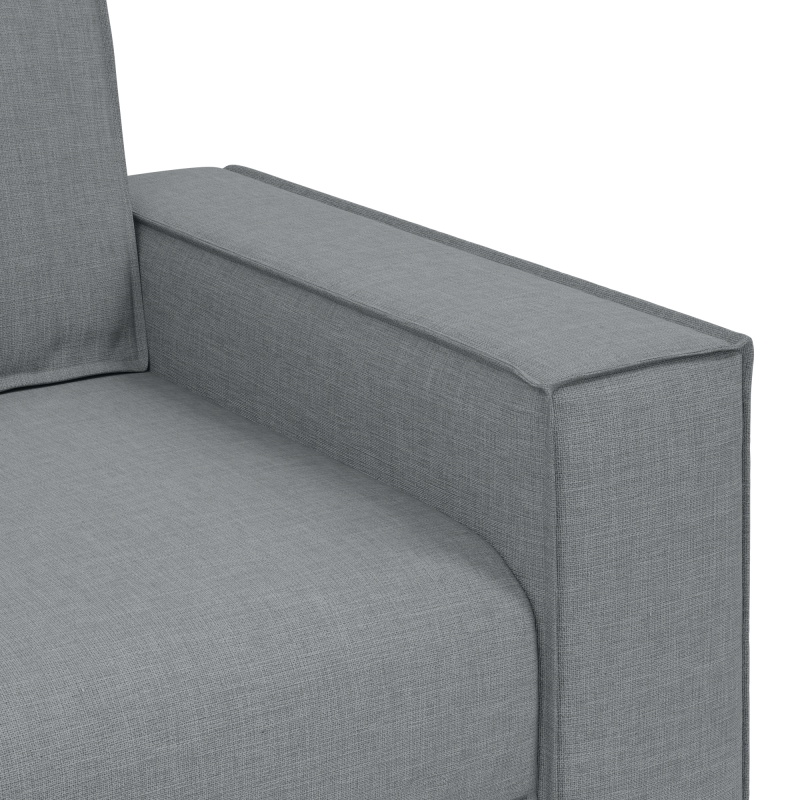3-teiliges Sofa-Set mit Kissen Hellgrau Stoff