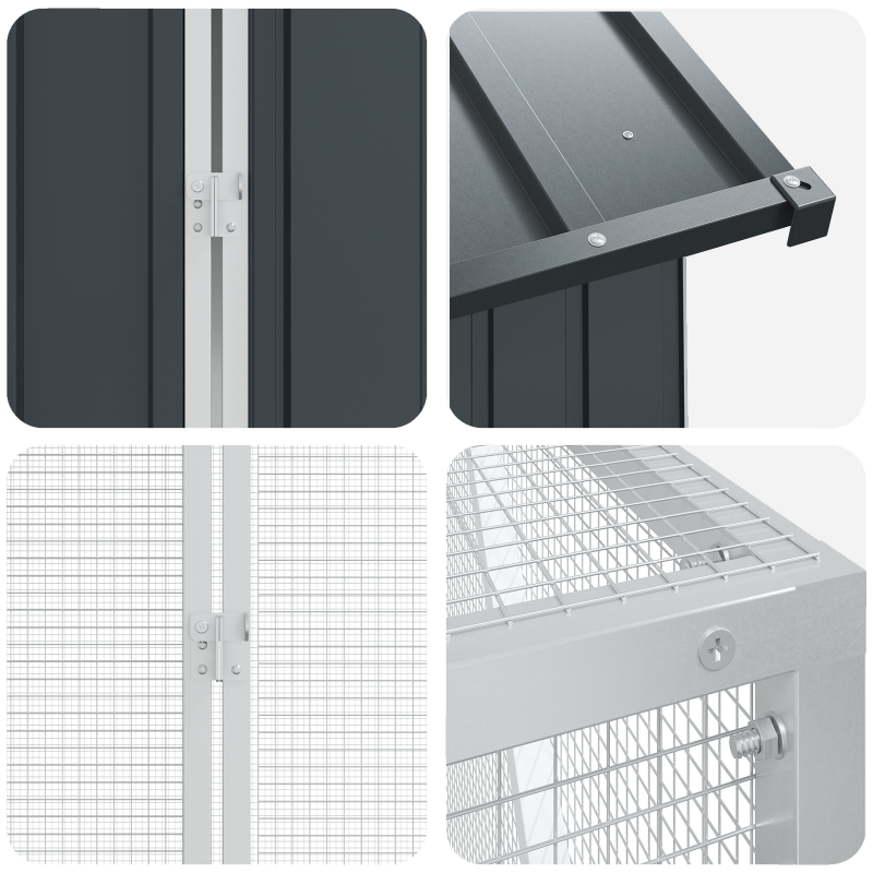 Vogelvoliere mit Erweiterung Anthrazit 210x817x247 cm Stahl