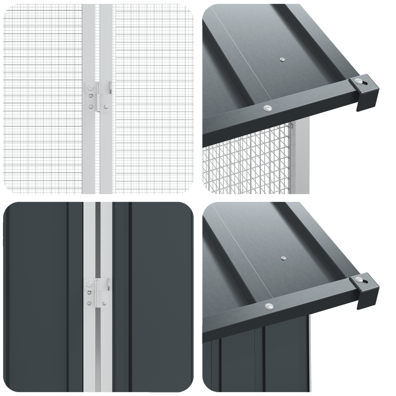 Vogelvoliere mit Erweiterung Anthrazit 310x817x247 cm Stahl