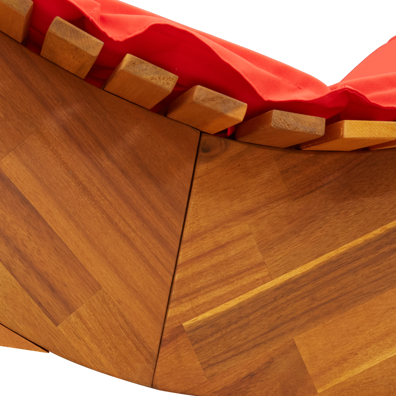 Schaukelsessel mit Kissen 2 Stück aus massivem Akazienholz