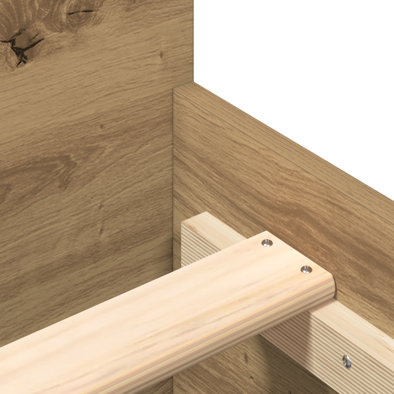 Bettgestell Artisan Eiche 200x200 cm Holzwerkstoff