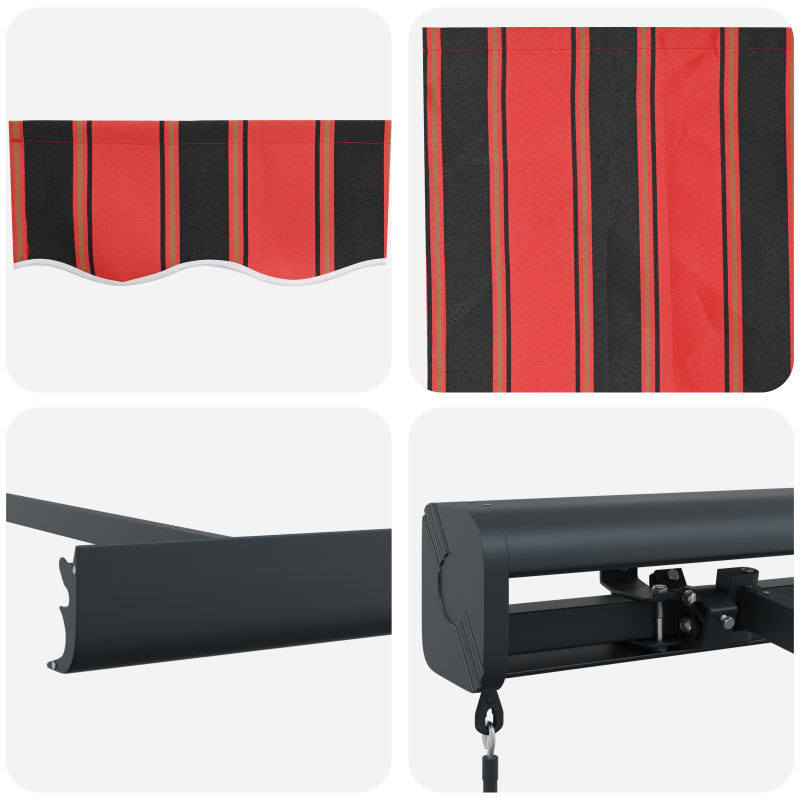 Manuelle einziehbare Markise Orange und Braun 300x250 cm