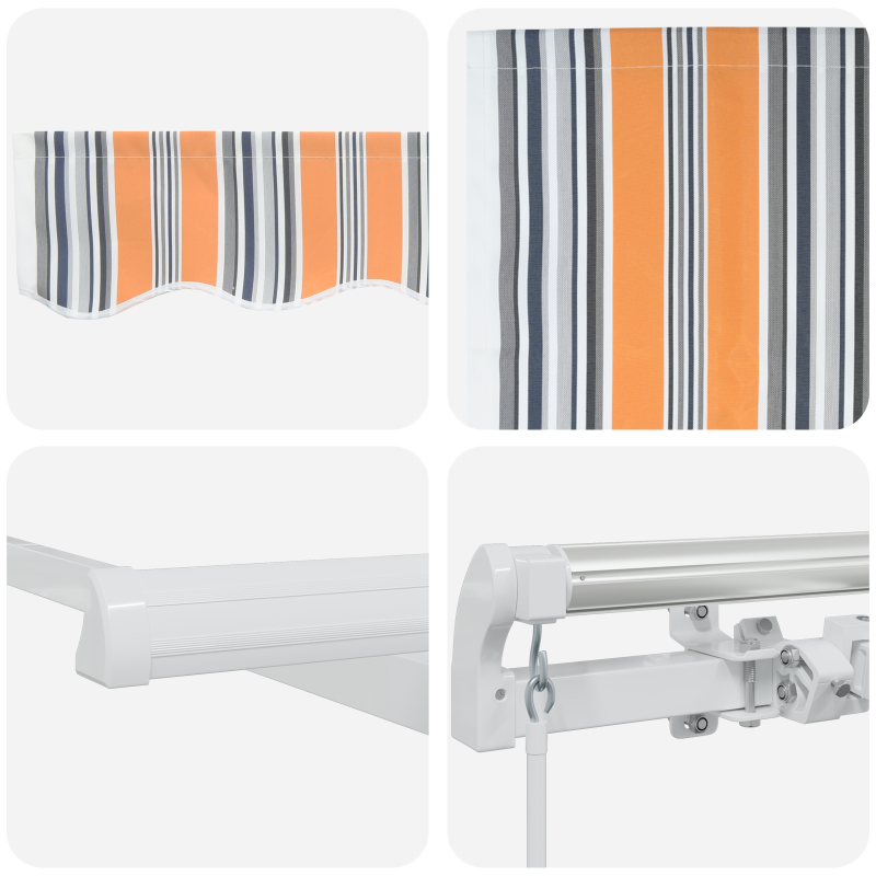 manuelle einziehbare Markise Multicolor Streifen 300x250 cm