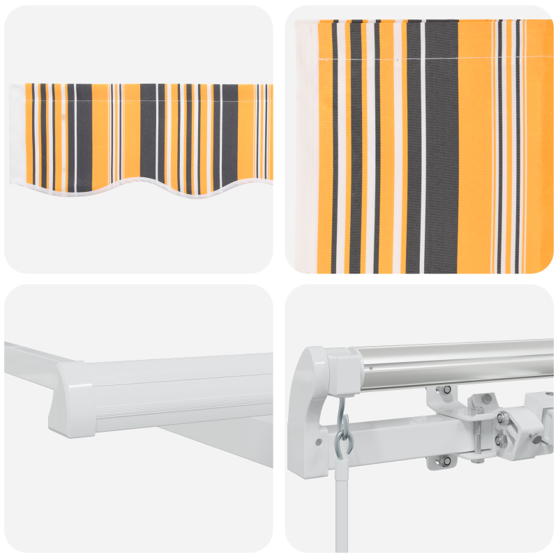 Manuelle Einziehbare Markise Multicolor Streifen 300x250 cm