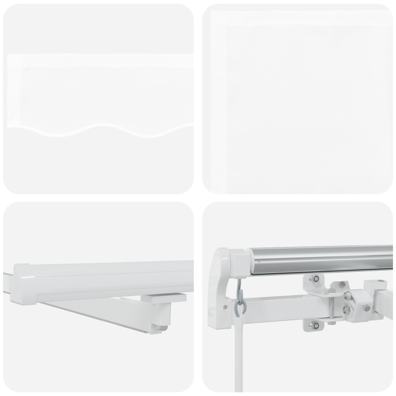 Manuelle einziehbare Markise mit LED Weiß 300x250 cm