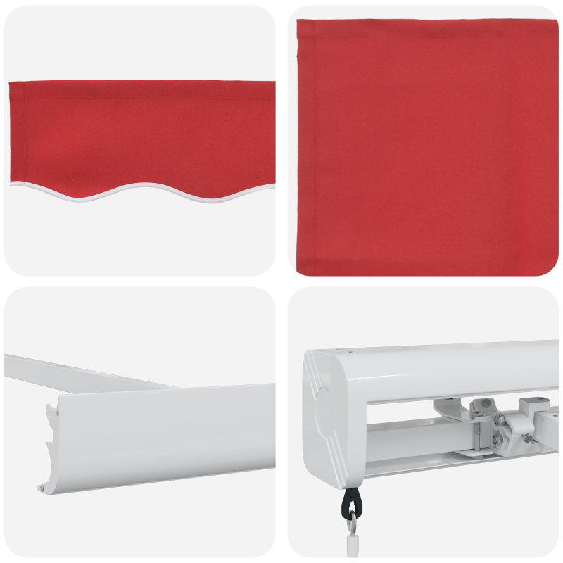 Manuelle Ausziehbare Markise Rot 300x250 cm
