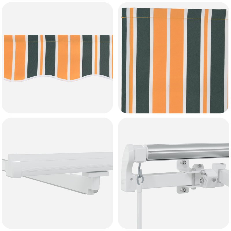 manuelle einziehbare Markise mit LED Grün und Gelb 300x250 cm
