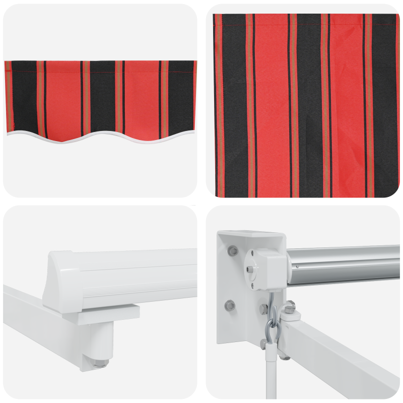 Manuelle einziehbare Markise Orange und Braun 350x250 cm