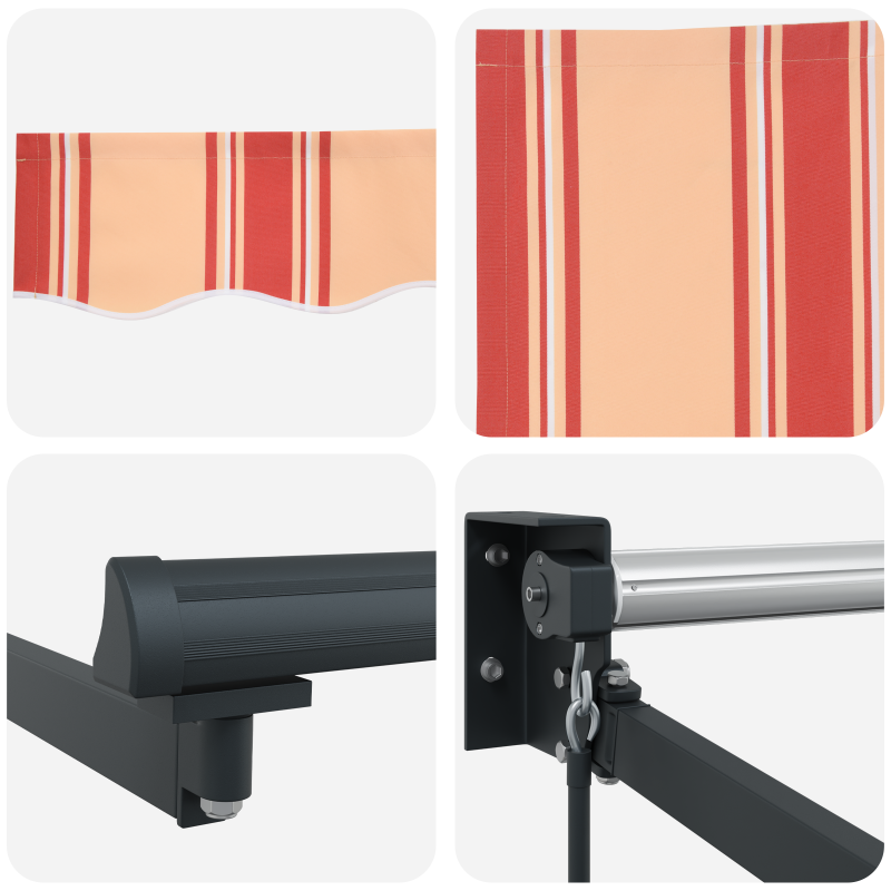 manuelle einziehbare Markise Orange und Rot 350x250 cm