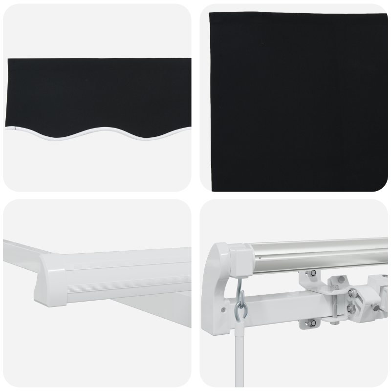 manuelle einziehbare Markise Schwarz 350x250 cm