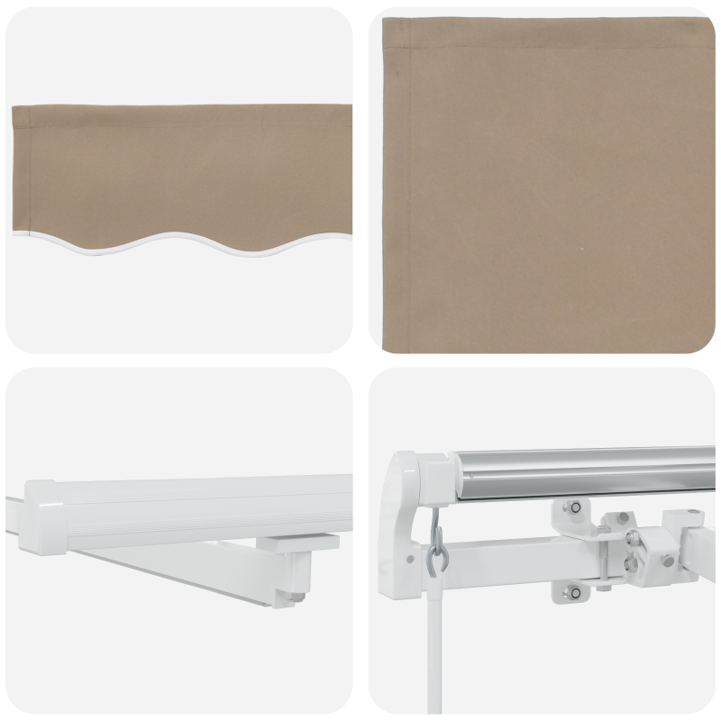 manuelle Markise mit LED Beige 350x250 cm