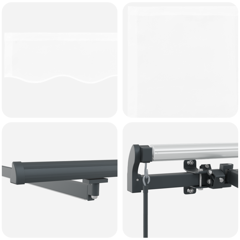 Manuelle einziehbare Markise mit LED Weiß 350x250 cm