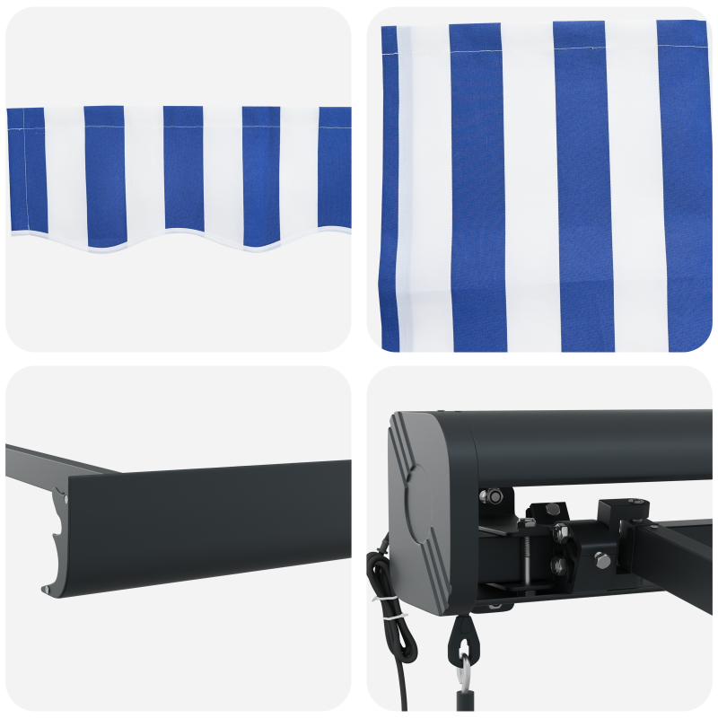 Automatische Einziehbare Markise Blau und Weiß 400x300 cm