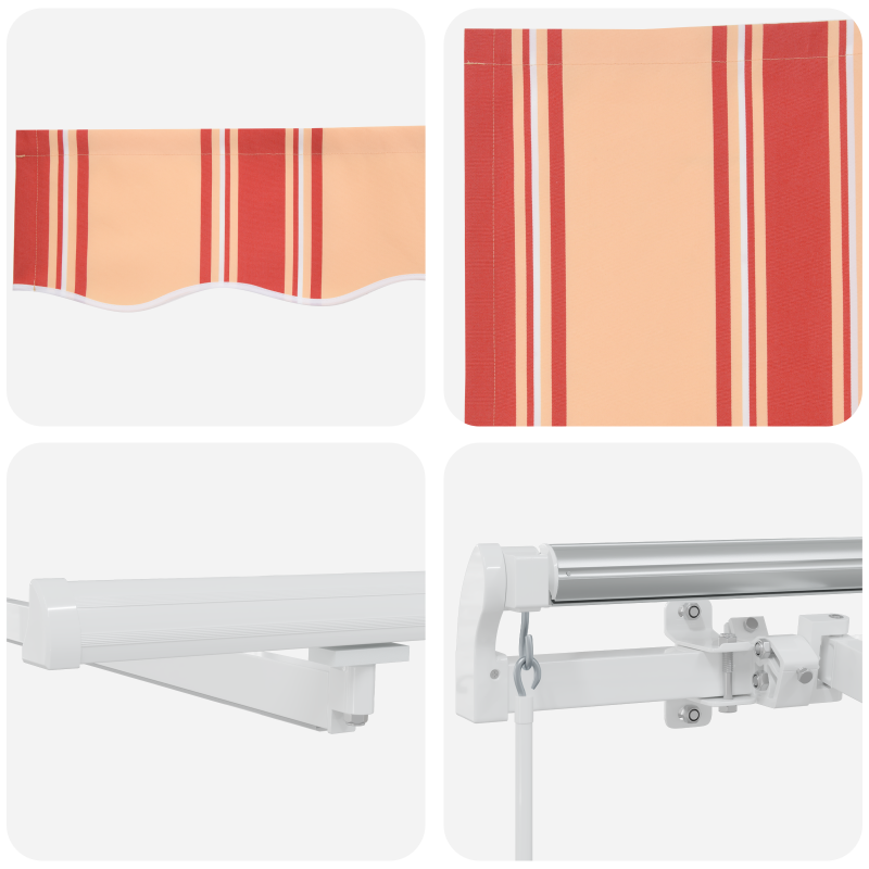 Manuelle Einziehbare Markise mit LED Gelb und Orange 400x300 cm