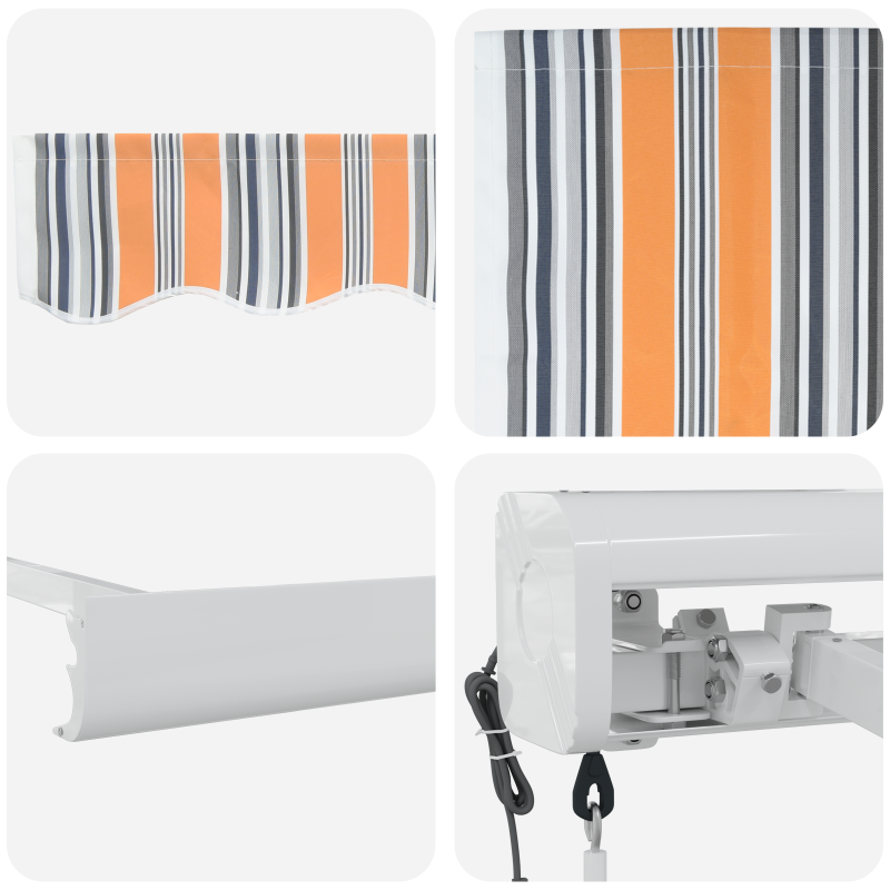 Automatische einziehbare Markise Mehrfarbig gestreift 400x300 cm