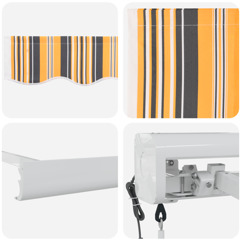 Automatische ausziehbare Markise Mehrfarbige Streifen 400x300 cm