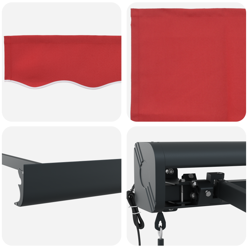 Automatische einziehbare Markise Rot 400x300 cm