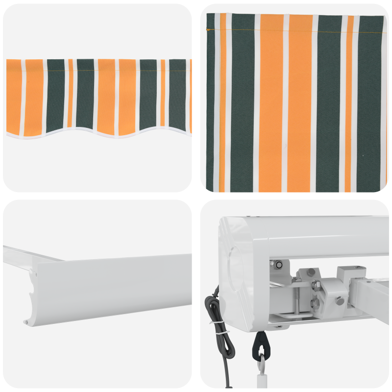 Automatische einziehbare Markise in Grün und Gelb 400x300 cm