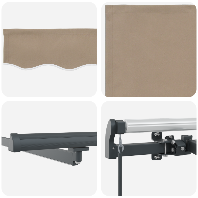 Manuelle Einziehbare Markise mit LED Beige 400x350 cm