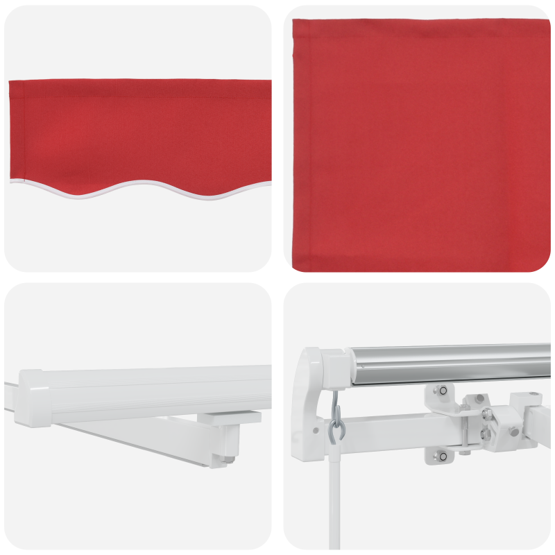Manuelle einziehbare Markise mit LED Rot 400x350 cm