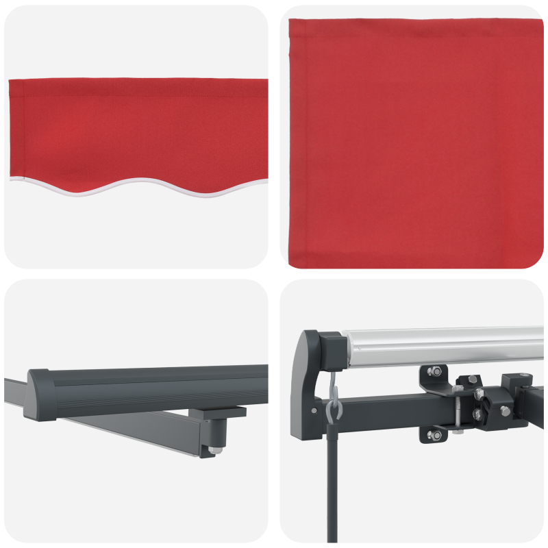Manuelle einziehbare Markise mit LED Rot 400x350 cm