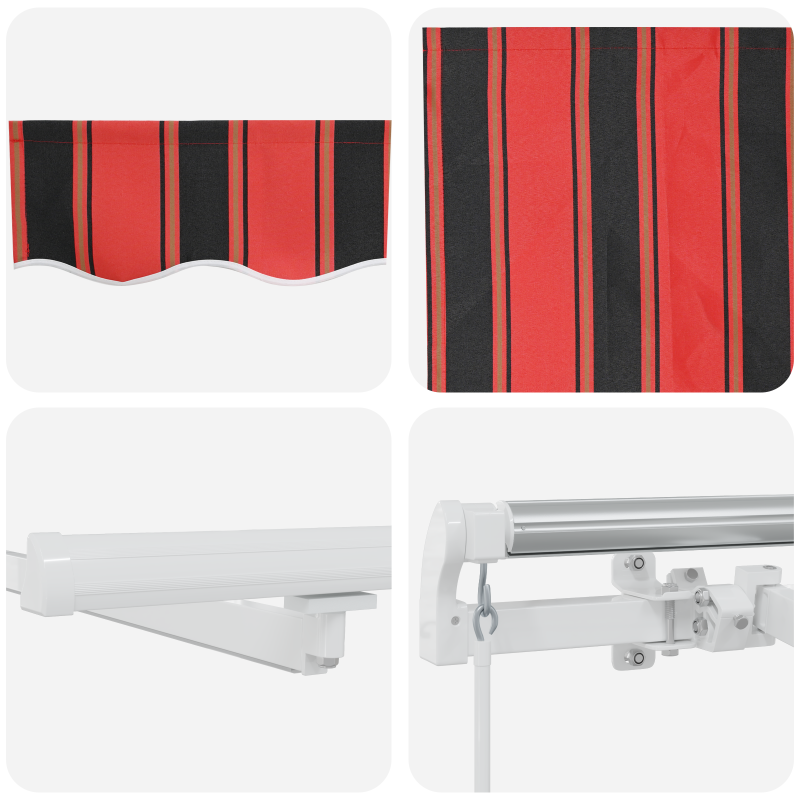 Manuelle Einziehbare Markise mit LED in Orange und Braun 450x300 cm
