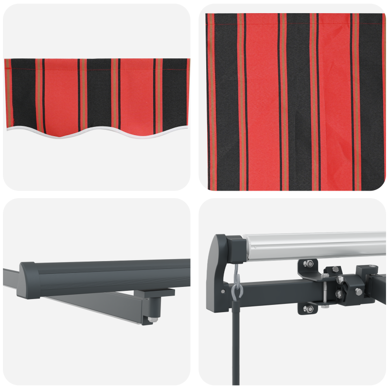 Manuelle Einziehbare Markise mit LED Orange und Braun 600x350 cm